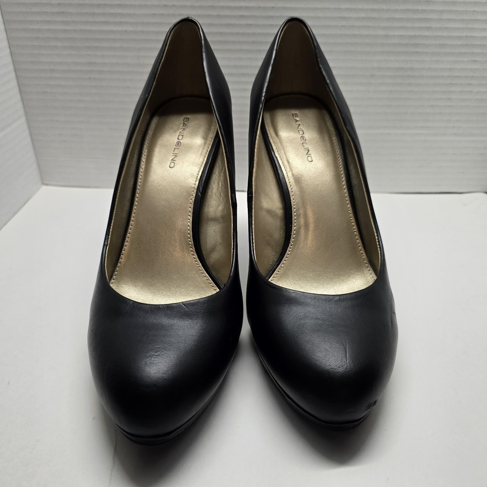 Bandolino Black Faux Leather 4" Heels Pump Slip-On Shoes 10M Office Career